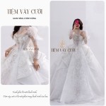 TVC443 Đầm Cưới Cô Dâu, Váy Tiệc Cưới Cúp Ngực, Tùng Bồng Bềnh