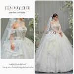 TVC364 Đầm Cưới Cô Dâu, Váy Tiệc Cưới Tay Rời, Vải Lưới Mịn, Cúp Ngực, Tùng Bồng , Váy Thiết Kế 