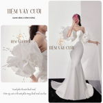 TVC282 Váy Cưới Đuôi Cá, Váy Đuôi Cá, Vải Phi Nhật, Cúp Ngực, Dáng Ôm , Váy Thiết Kế