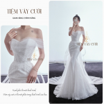 TVC240 Đầm Cưới Cô Dâu, Váy Cưới Tiệc Bó Cá, Dáng Ôm Body, Đính Đá, Tà Dài