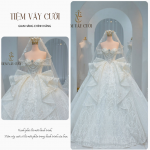 TVC146 Đầm Cưới Cô Dâu, Váy Cưới Tiệc Làm Lễ, Đính Hoa 3D Cúp Ngực, Tùng 3 Tầng Bồng Bềnh