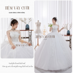 TVC519 Đầm Cưới Cô Dâu, Váy Cưới Đi Tiệc, Kim Sa, Cúp Ngực, Tùng Bồng