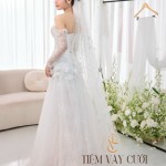 TVC532 Đầm Cưới Cô Dâu, Váy Cưới Đi Bàn, Cúp Ngực, Dáng Ôm