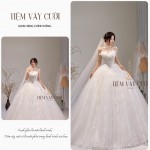 TVC542 Đầm Cưới Cô Dâu, Váy Cưới Đi Tiệc, Kim Sa, Cúp Ngực, Xếp Ly