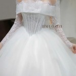 TVC812 Váy Cưới Làm Lễ, Đầm Cưới Đi Tiệc, Bệt Vai Ngang, Ren, Tùng Bồng