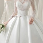 TVC826 Váy Cưới Dáng Xoè Bồng Bềnh, Ren Lưới Trắng, Tặng Tùng Voan Mút Ngực, Đầm Cưới Dài Tay Vai Bồng