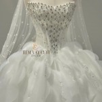 TVC836 Váy Cưới Làm Lễ, Đầm Cưới Đi Tiệc, Nơ 3D, Cúp Ngực