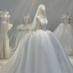 TVC848 Váy Cưới Làm Lễ, Váy Cưới Cô Dâu, Đầm Cưới Đi Tiệc, Gọng Corset, Cúp Ngực, Phi, Xếp Ly, Tùng Bồng