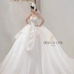 TVC860 Váy Cưới Làm Lễ, Váy Cưới Cô Dâu, Đầm Cưới Đi Tiệc, Cúp Ngực, Tùng Bồng, Xếp Ly