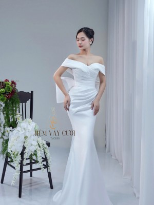 TVC630 Đầm Cưới Cô Dâu, Váy Cưới Đi Tiệc Đi Bàn, Cúp Ngực, Đuôi Cá